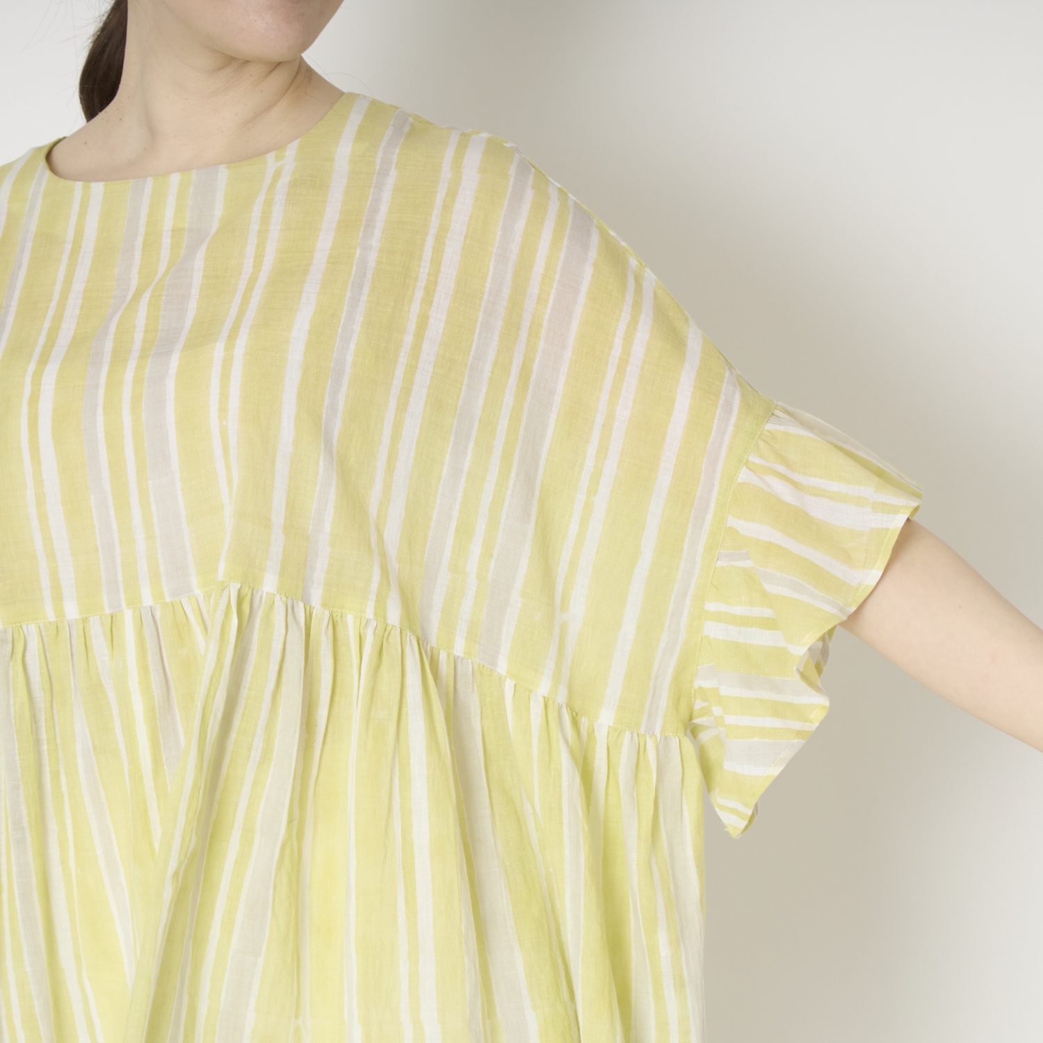 Kilka×kapuwa/風が通るカディーコットンブラウス STRIPE